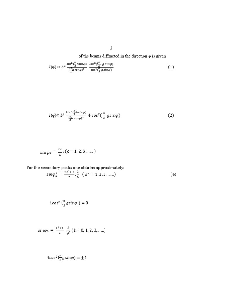 Fraunhofer Diffraction: Double Slit Study | PDF | Diffraction | Motion ...