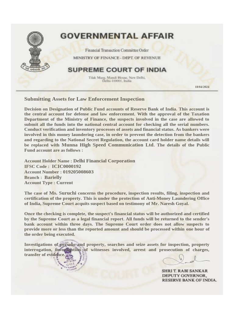 Supreme Court Ruling on Asset Inspection | PDF