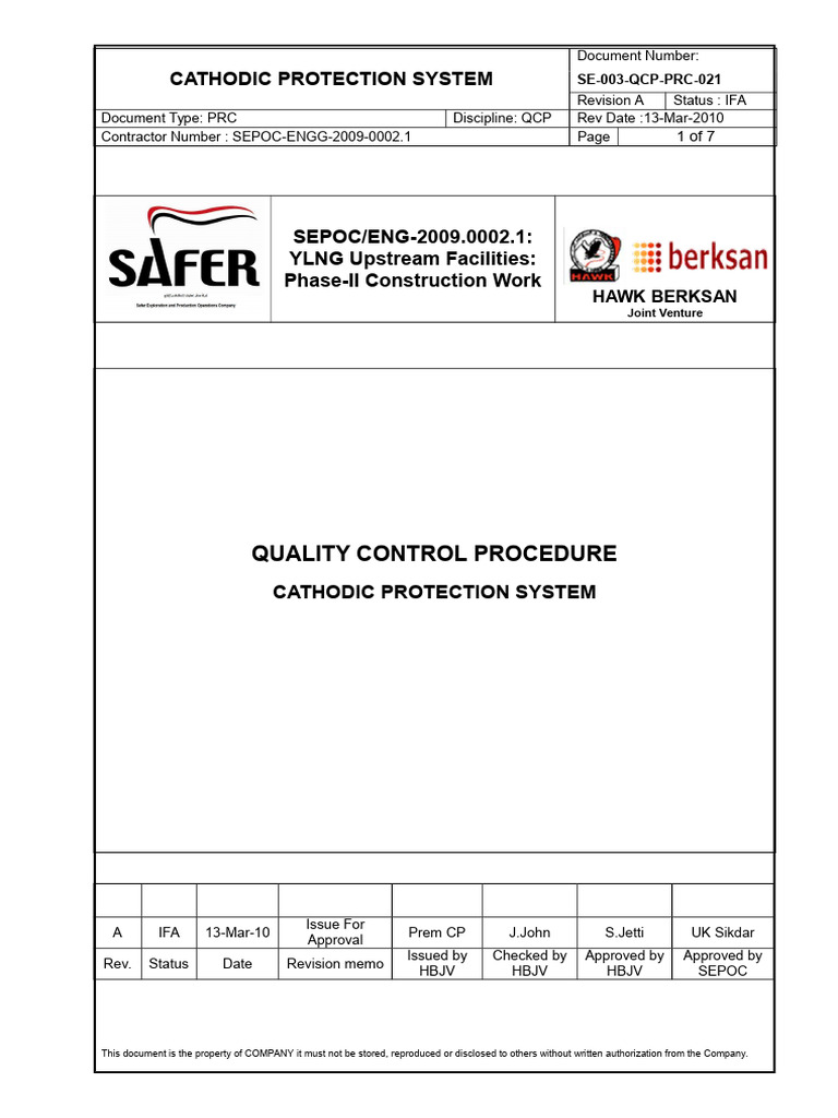 Quality Control for Cathodic Protection | PDF | Quality Assurance | Anode