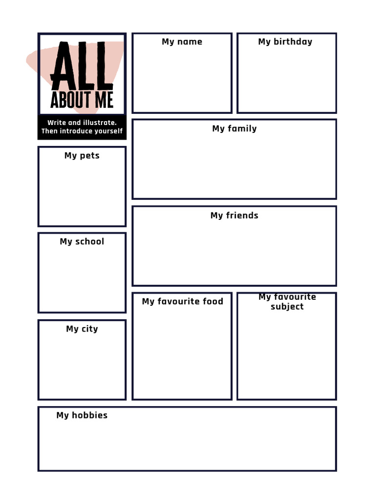 All About Me Student Worksheet | PDF