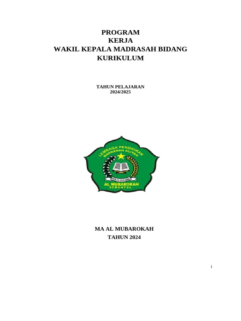 Program Kerja Waka Kurikulum 2024/2025 | PDF