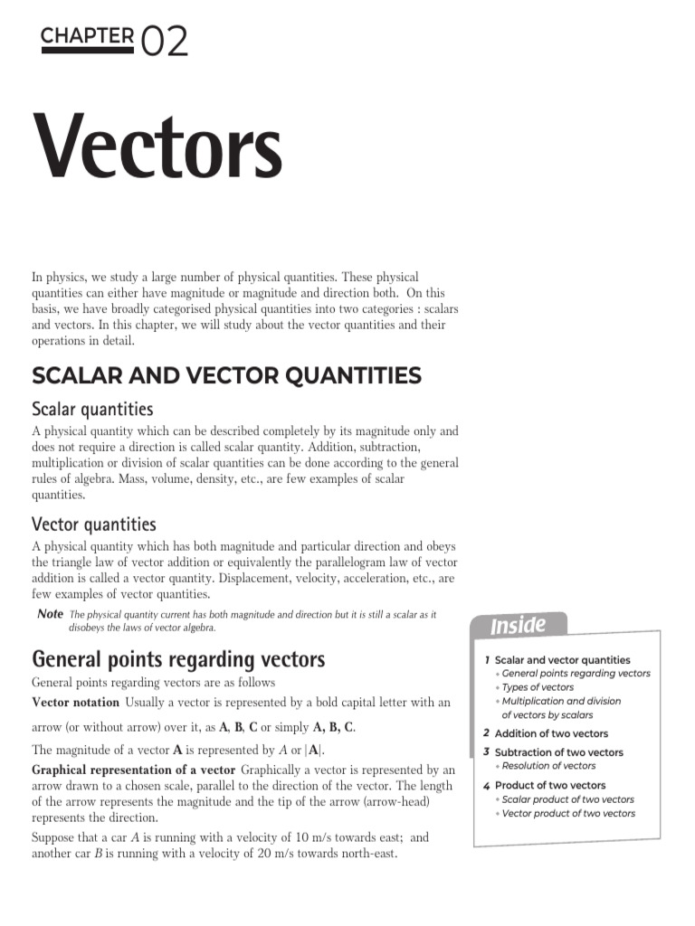Understanding Scalars and Vectors in Physics | PDF | Euclidean Vector ...