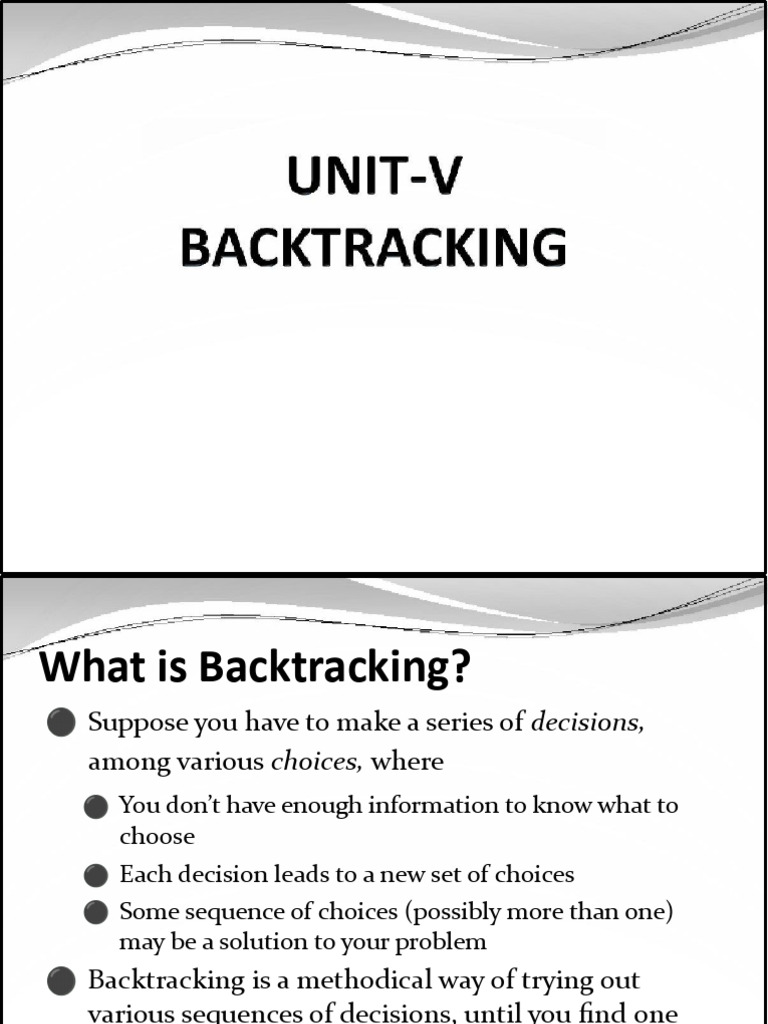 Understanding Backtracking Algorithms | PDF | Theoretical Computer ...