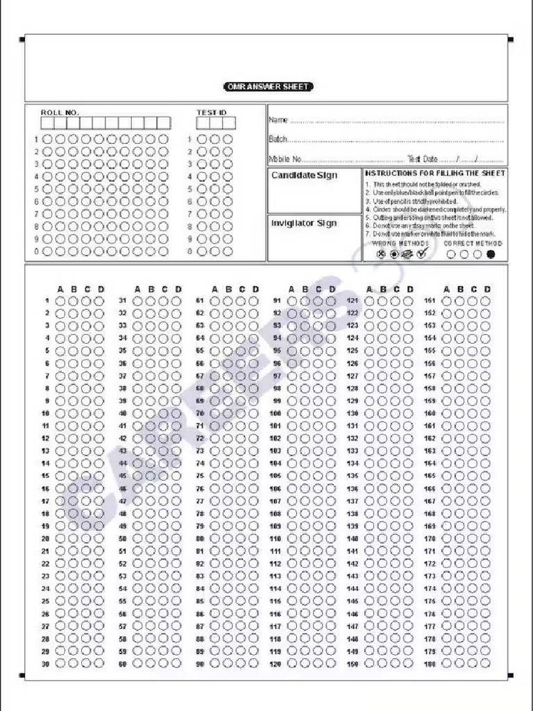Neet Omr Sheet | PDF