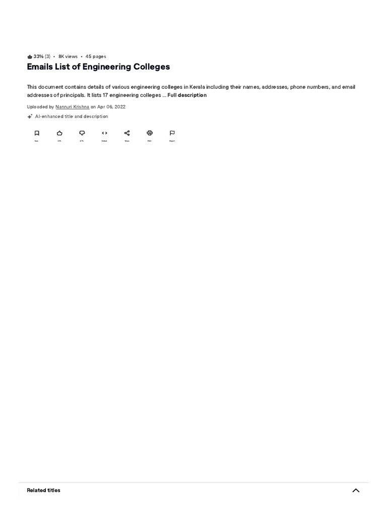 Emails List of Engineering Colleges - PDF - Udssdgniversities and ...