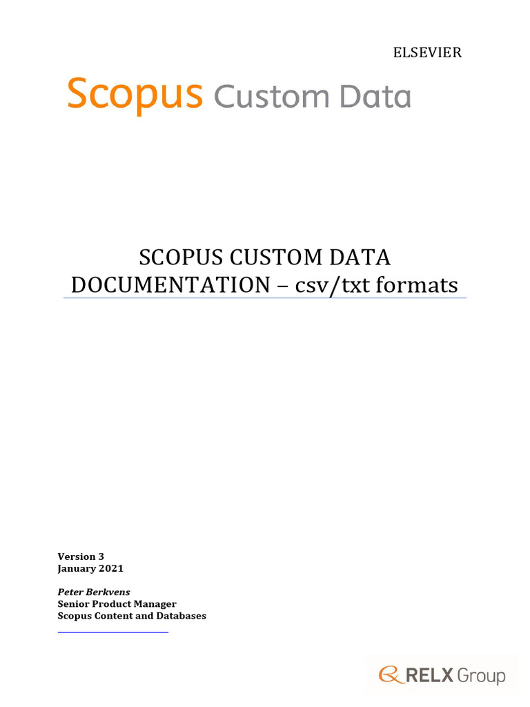 Scopus Custom Data Formats Guide | PDF | Comma Separated Values | Metadata