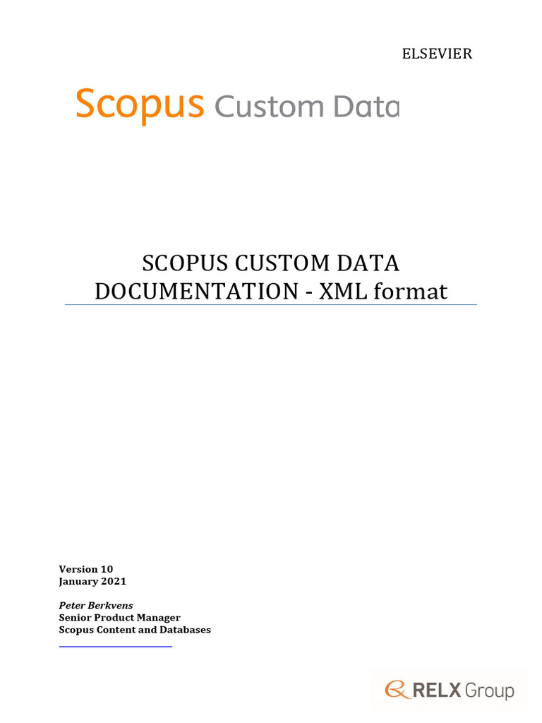 Scopus Custom Data XML Documentation | PDF | Databases | Relational ...