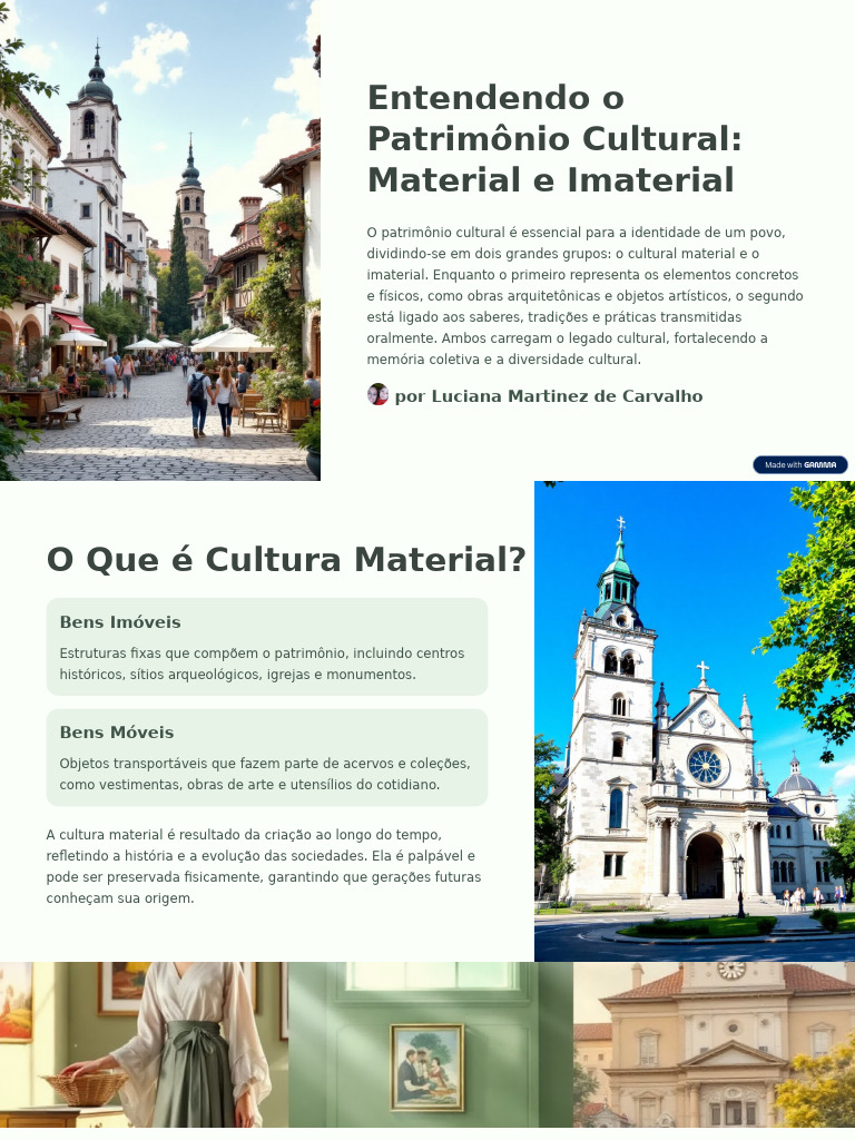 Patrimônio Cultural: Material e Imaterial | PDF | Herança cultural ...