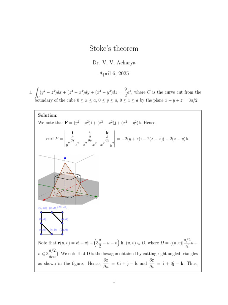 Stokes' Theorem Solutions Explained | PDF | Elementary Mathematics ...
