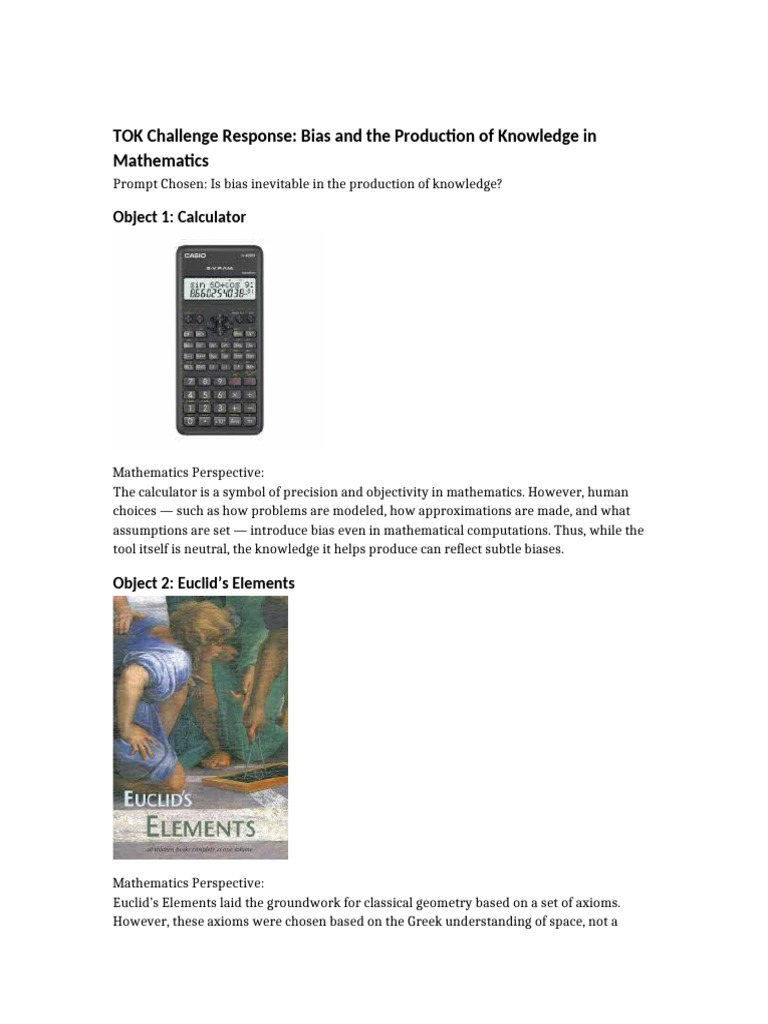 Bias in Mathematical Knowledge Production | PDF