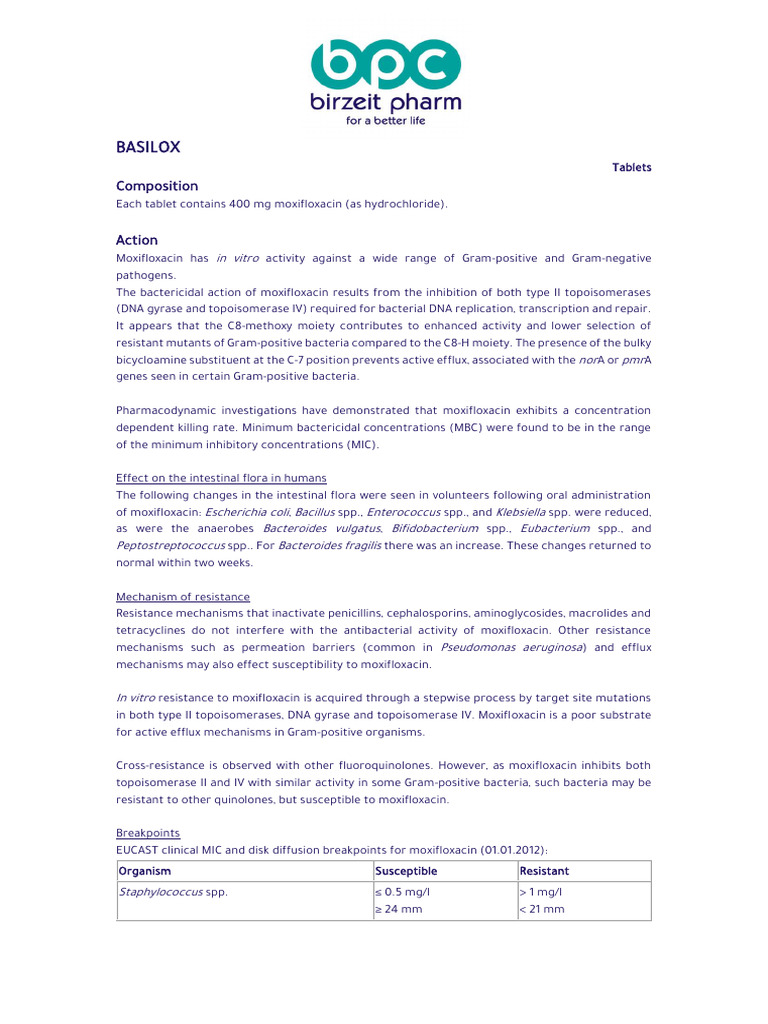 Moxifloxacin 400 mg: Efficacy & Resistance | PDF | Hypoglycemia | Drug ...