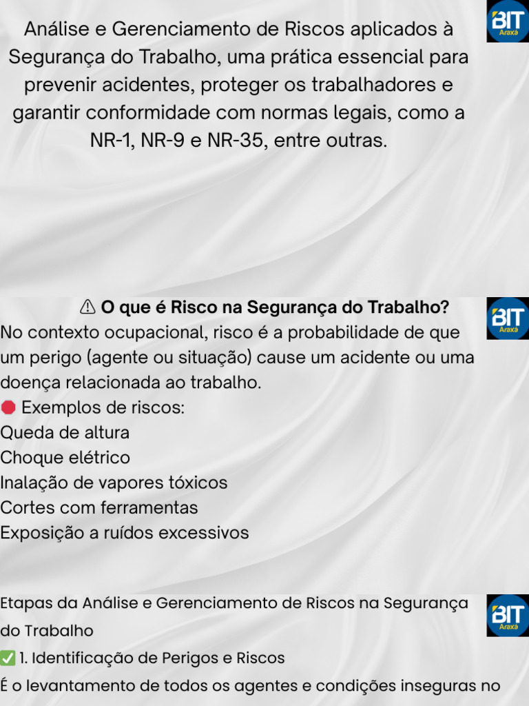 Gerenciamento de Riscos na Segurança do Trabalho | PDF | Risco
