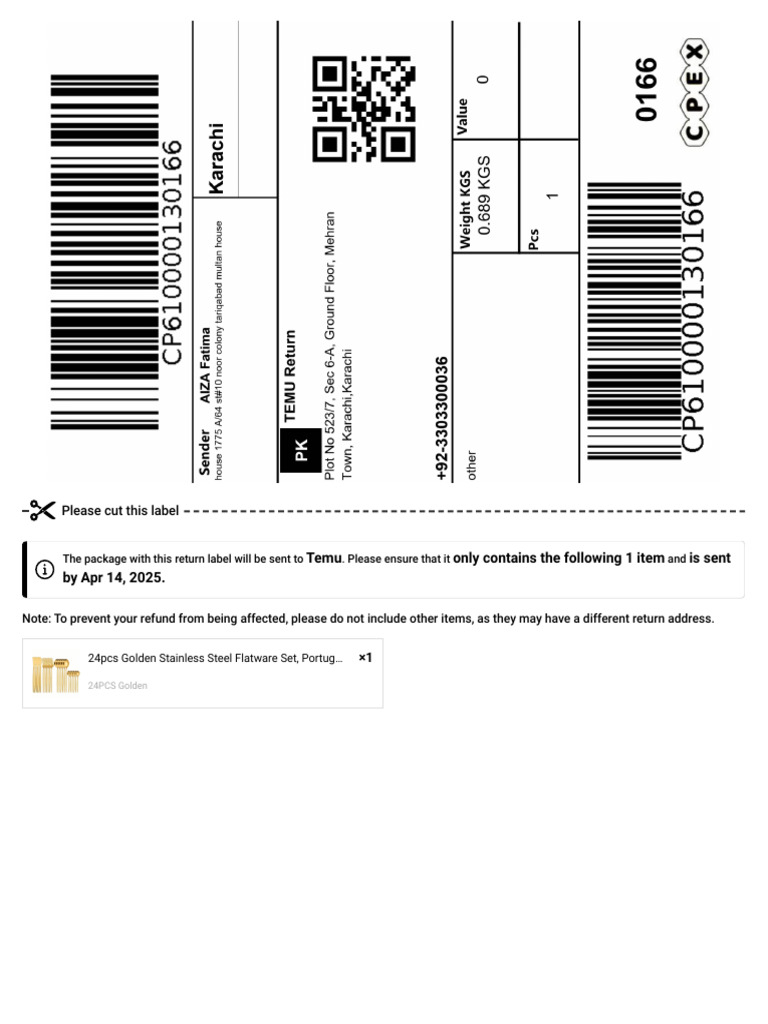 Return Instructions for Temu Order | PDF