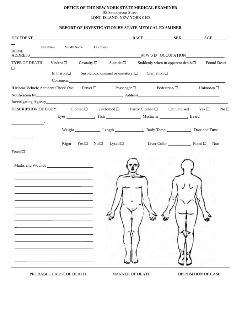 Autopsy Report Request Form Template | PDF | Forensic Science | Death