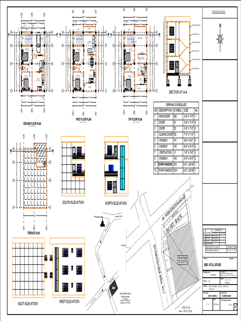 Residential Building Plans and Elevations | PDF