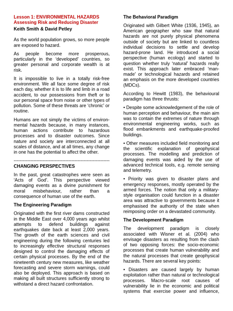 Understanding Environmental Hazards | PDF | Hazards | Natural Disasters
