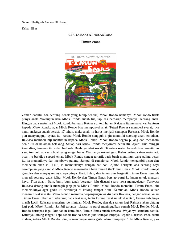 Mbok Rondo dan Timun Emas | PDF