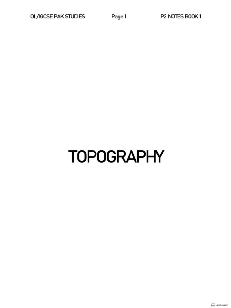 Topography Notes 2024-25 | PDF