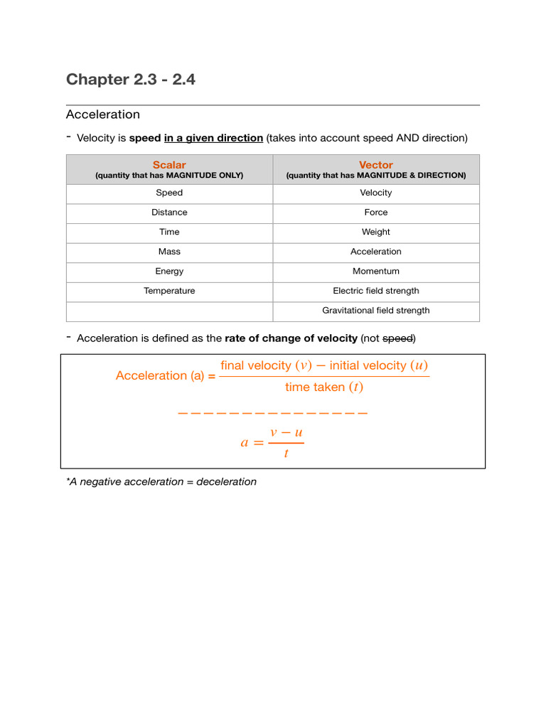 Understanding Acceleration and Velocity | PDF | Acceleration | Velocity