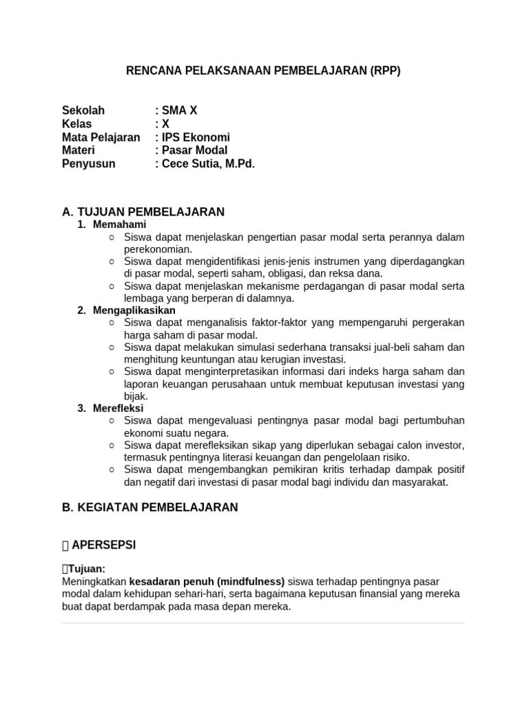 RPP Pembelajaran Mendalam 3 Komponen | PDF