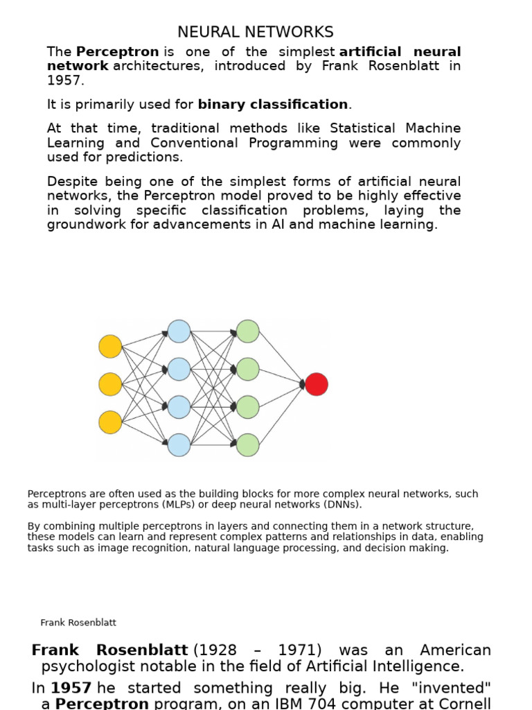 Perceptron: Foundations of Neural Networks | PDF | Deep Learning | Learning