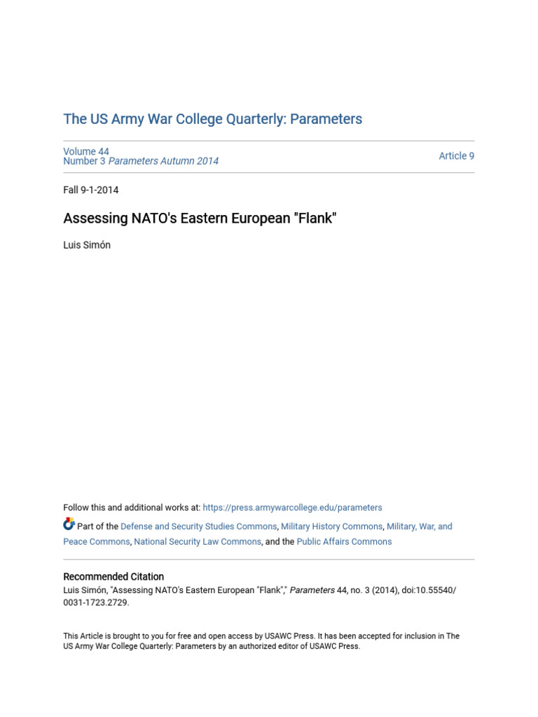 Assessing NATOs Eastern European Flank | PDF | Nato | Black Sea