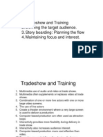 Tradeshow and Training 2. Defining The Target Audience. 3. Story Boarding: Planning The Flow 4. Maintaining Focus and Interest