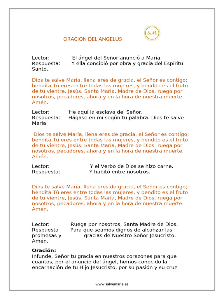 Oracion Del Angelus-Sm | PDF