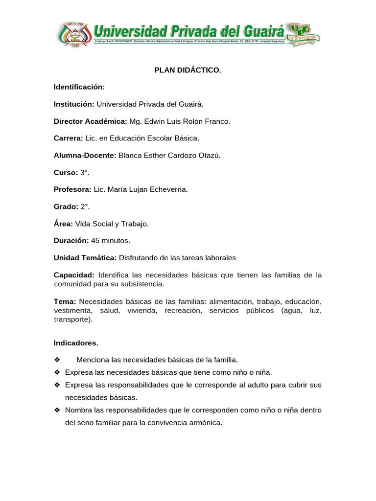 Plan de Clase 2 Grado | PDF | Maestros | Aprendizaje