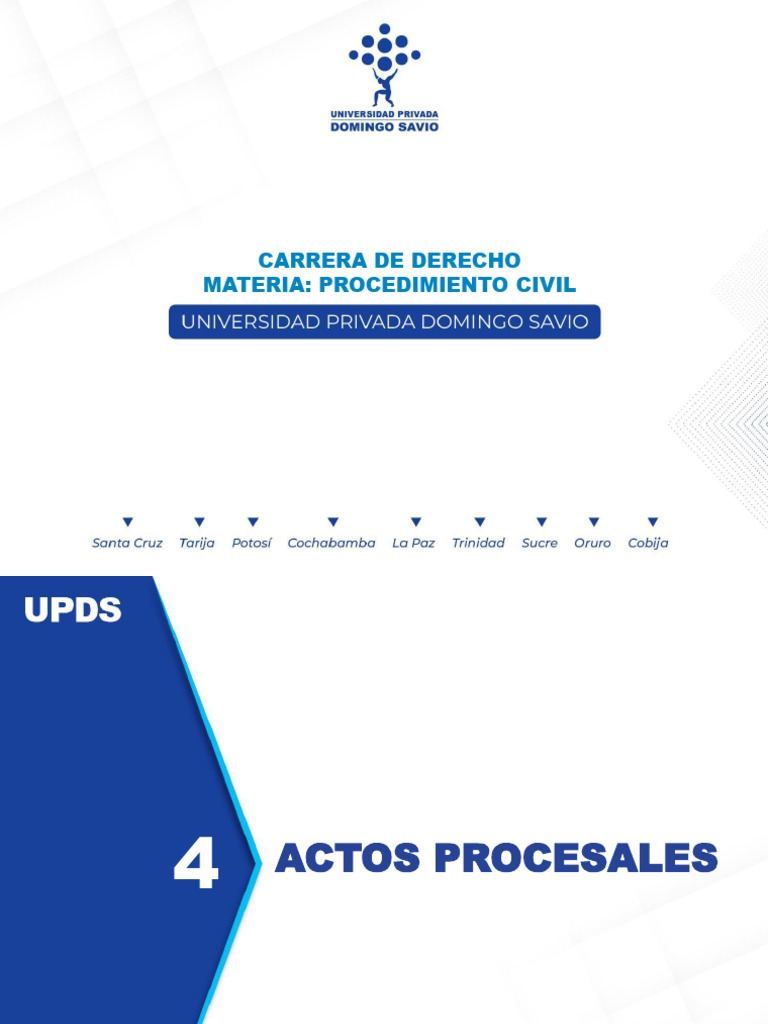 Actos Procesales en el Procedimiento Civil | PDF | Procedimiento Civil ...