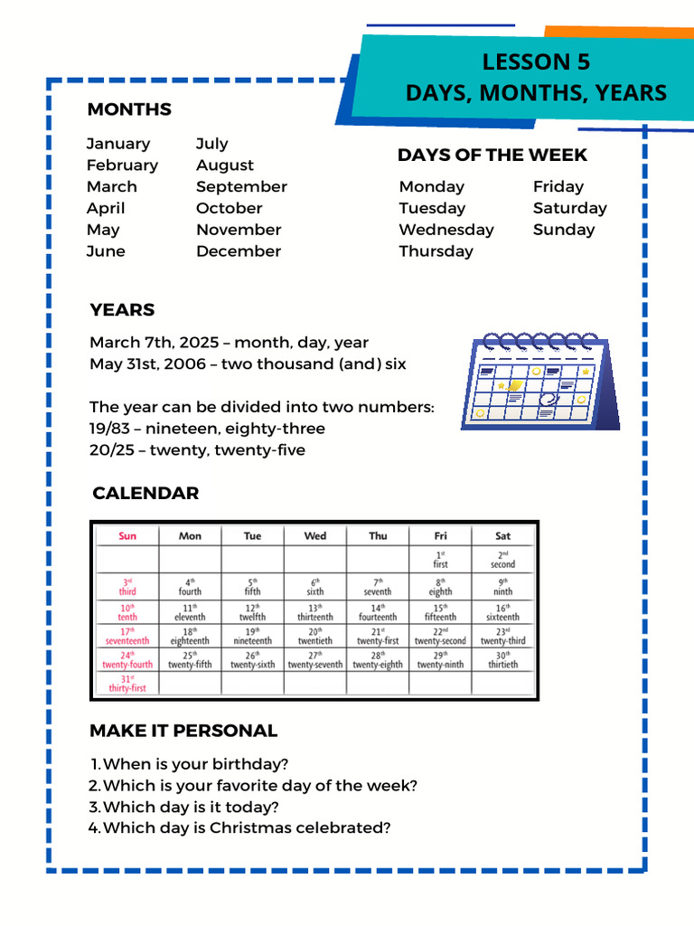 Days, Months, Years | PDF