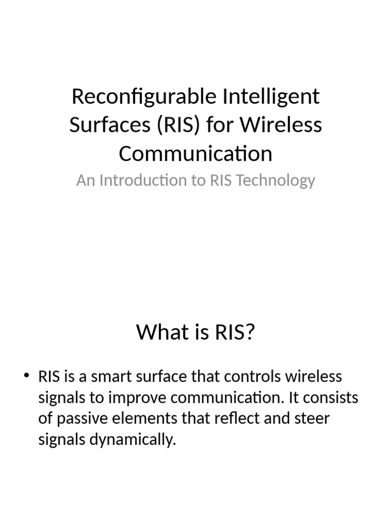 RIS Technology in Wireless Communication | PDF