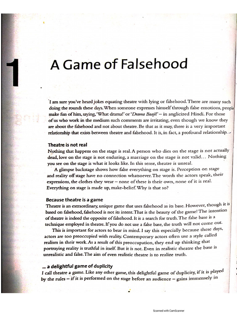 Indian Method in Acting by Prasanna - Chapter 1 | PDF