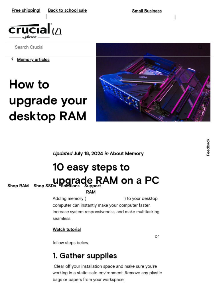 Upgrade Your Desktop RAM: A Guide | PDF | Random Access Memory | Solid ...