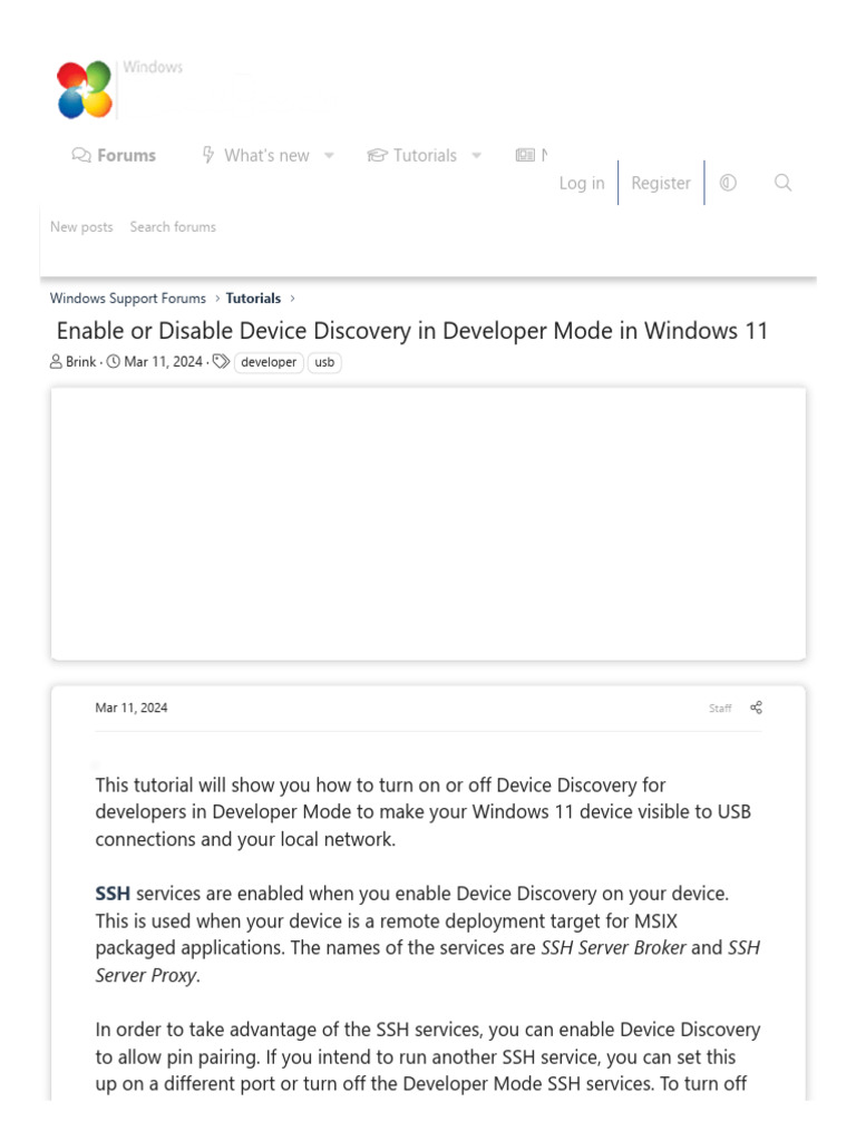 Enable or Disable Device Discovery in Developer Mode in Windows 11 ...