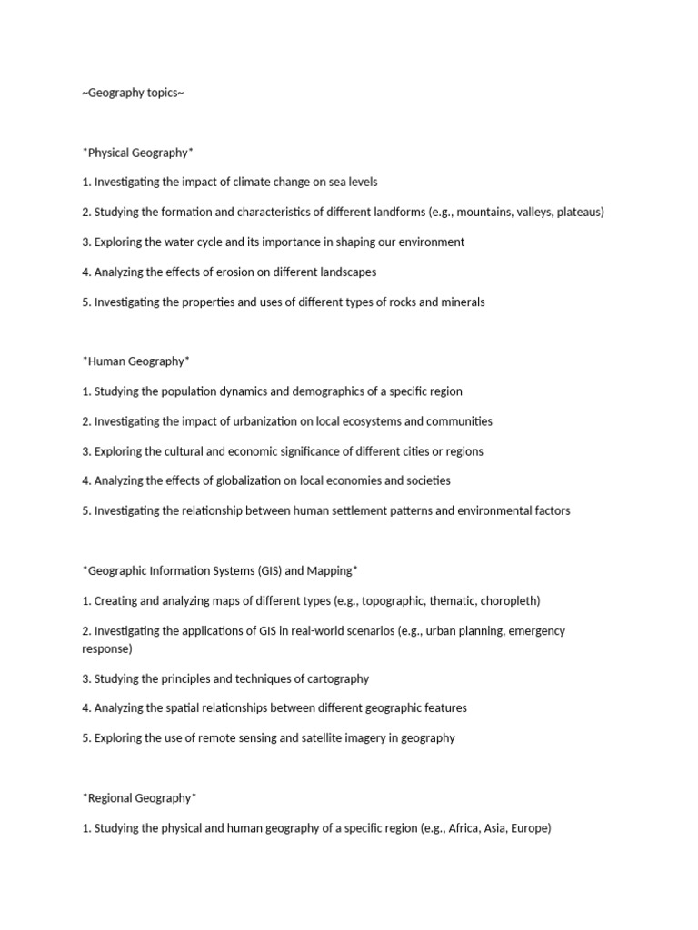 Geography topic | PDF