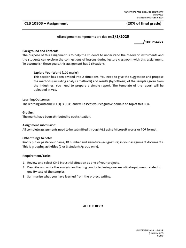 Assignment - CLB 10803 - Semester October 2024 | PDF | Cognitive ...