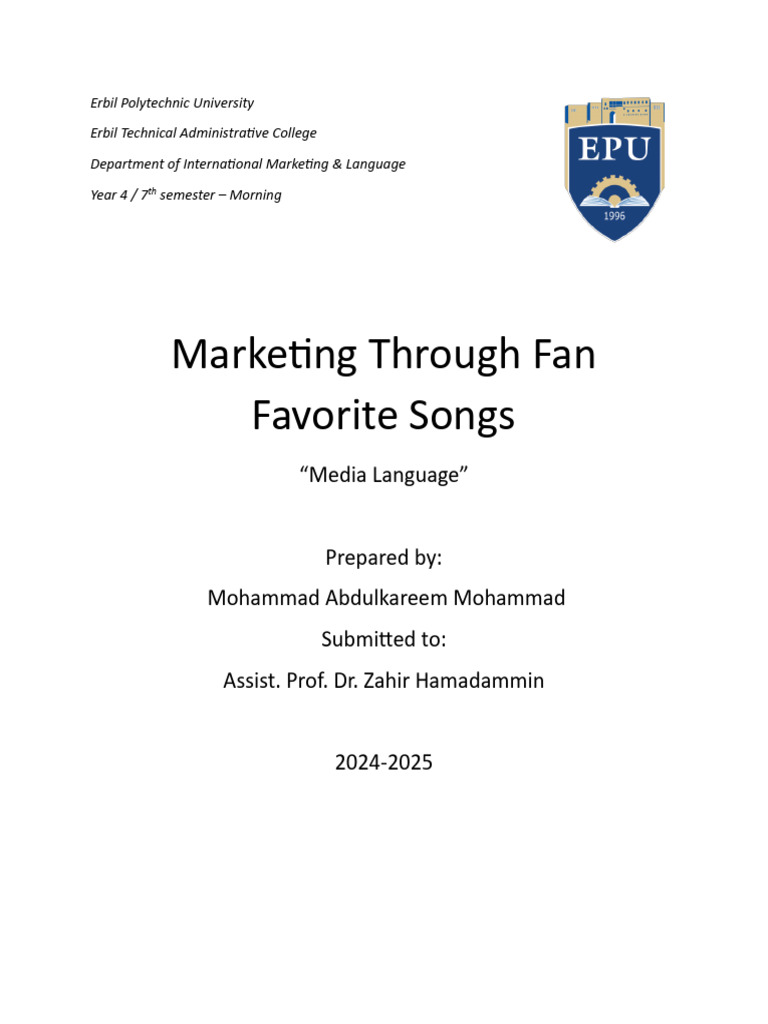 Marketing With Music Report | PDF | Brand | Marketing