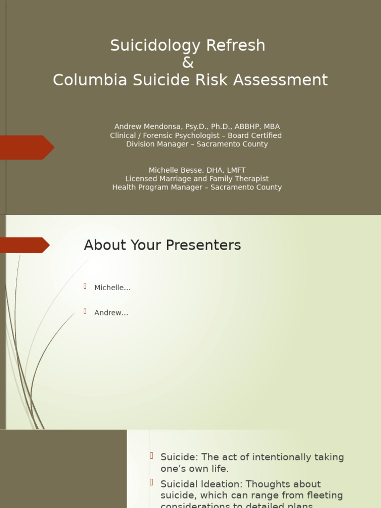 Understanding Suicide Risk Assessment | PDF | Suicide | Mental Disorder