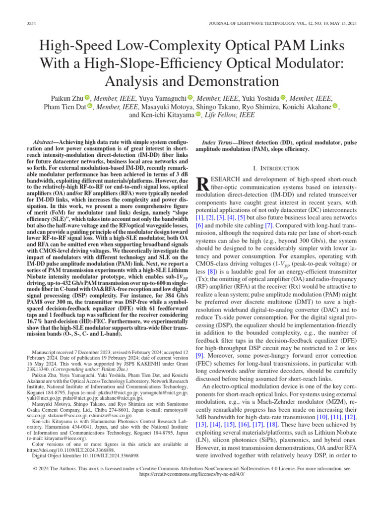 High-Speed Low-Complexity Optical PAM Links With A High-Slope ...