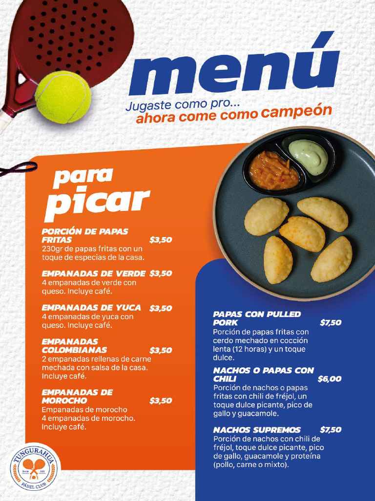 Padel Menu | PDF