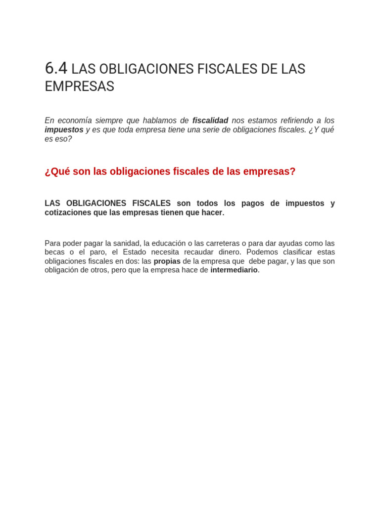 Obligaciones fiscales de las empresas | PDF | Impuestos | Salario