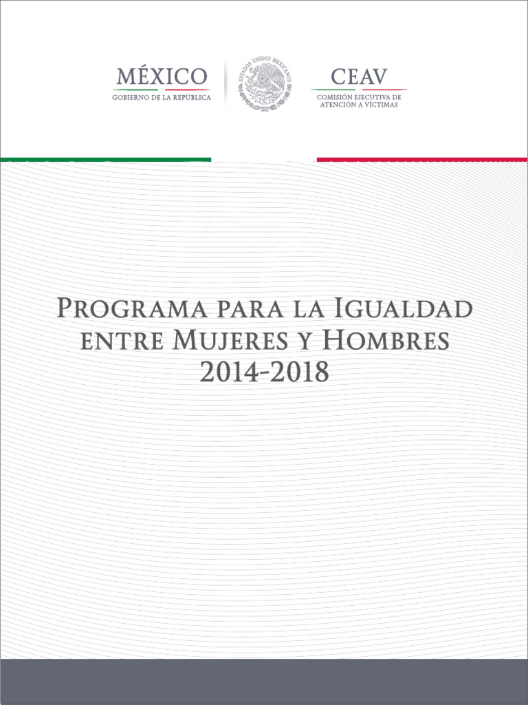 Programa para La Igualdad Entre Mujeres y Hombres 2014 2018 Final | PDF ...