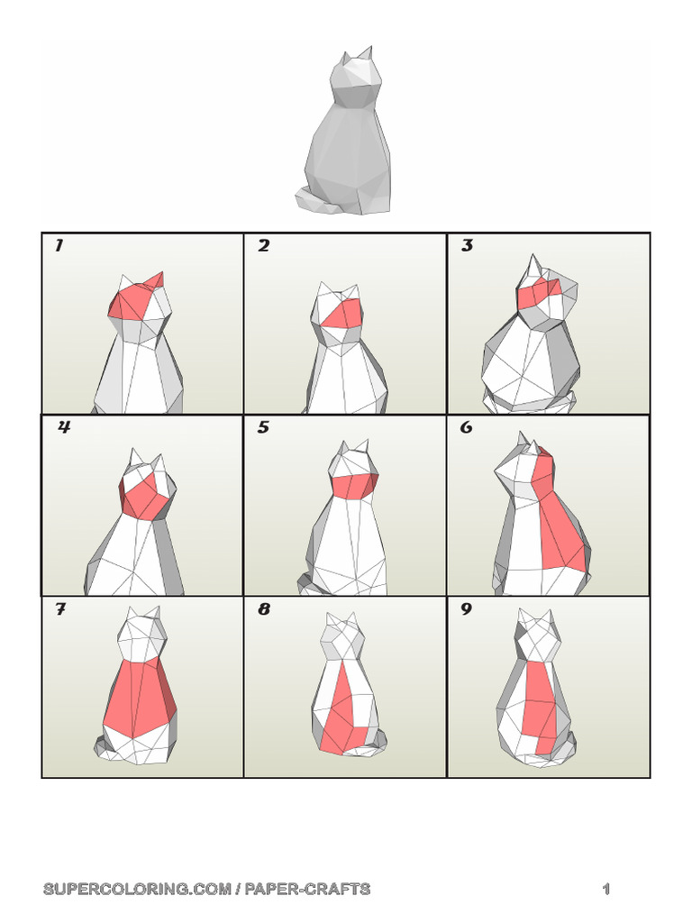 Low Poly Lucy The Cat Paper Crafts | PDF