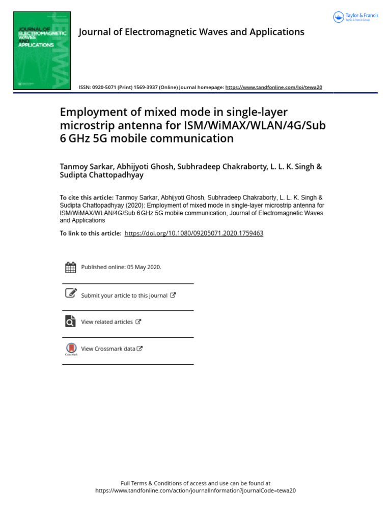 Employment of Mixed Mode in Single-Layer Microstrip Antenna For ISM ...