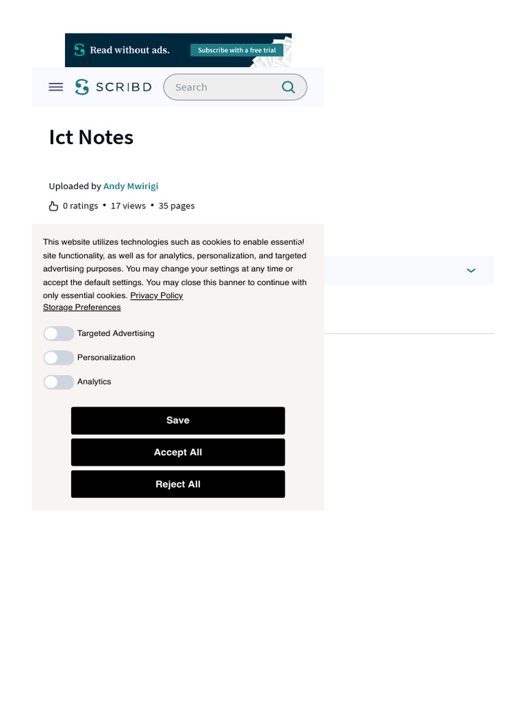 Ict Notes - PDF - Graphical User Interfaces - Computer Hardware | PDF