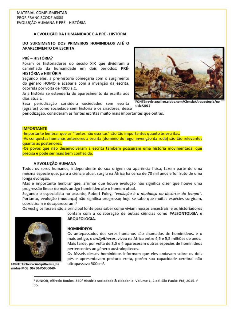 Evolução Humana na Pré-História | PDF | Homo | Humano