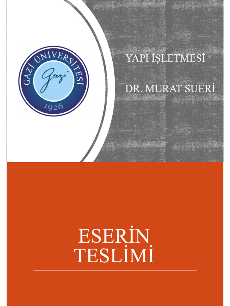Yapi İşletmesi Dr. Murat Sueri | PDF