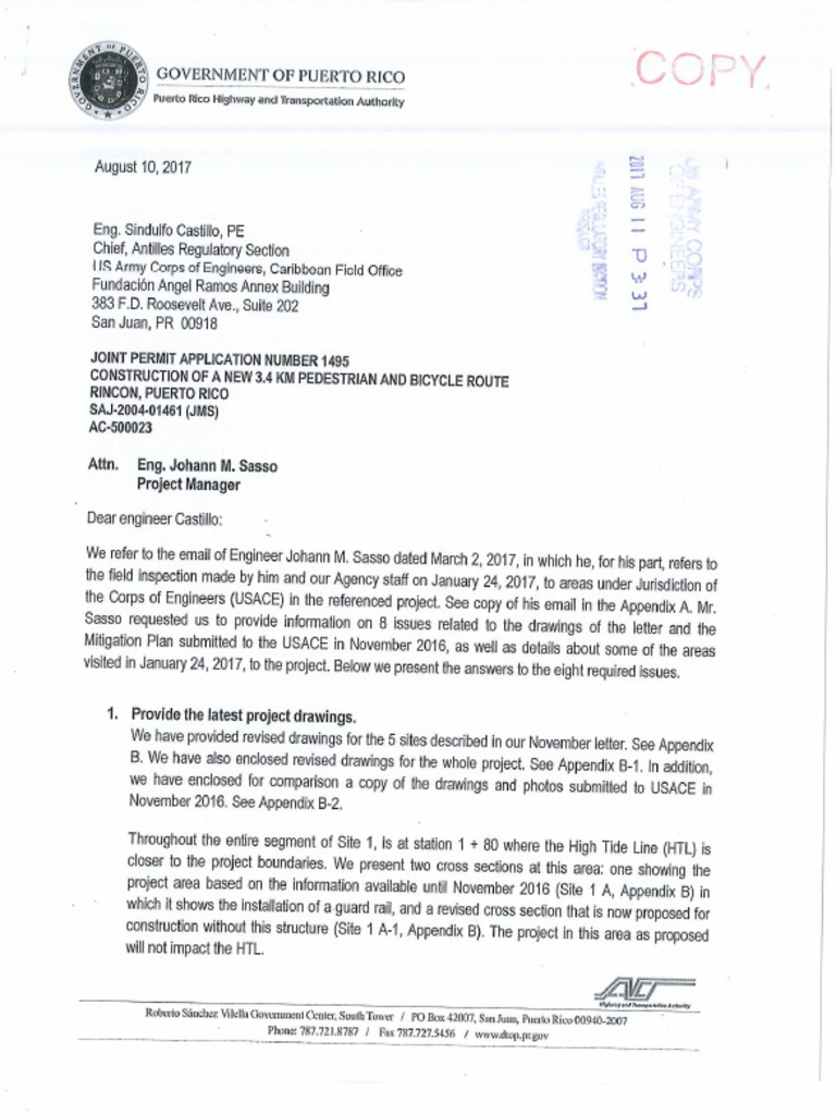 8.20170811 Applicant Response To 201780302 RAI - Transmittal Letter | PDF
