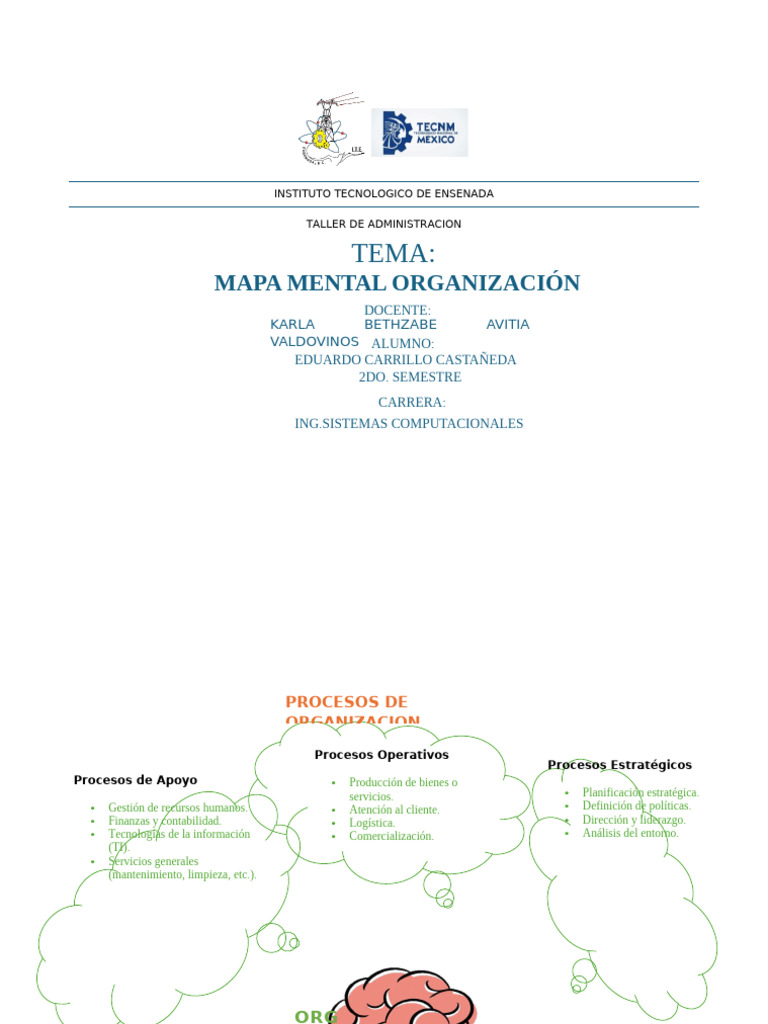 Mapa Mental sobre Organización Empresarial | PDF | Gestión de recursos ...